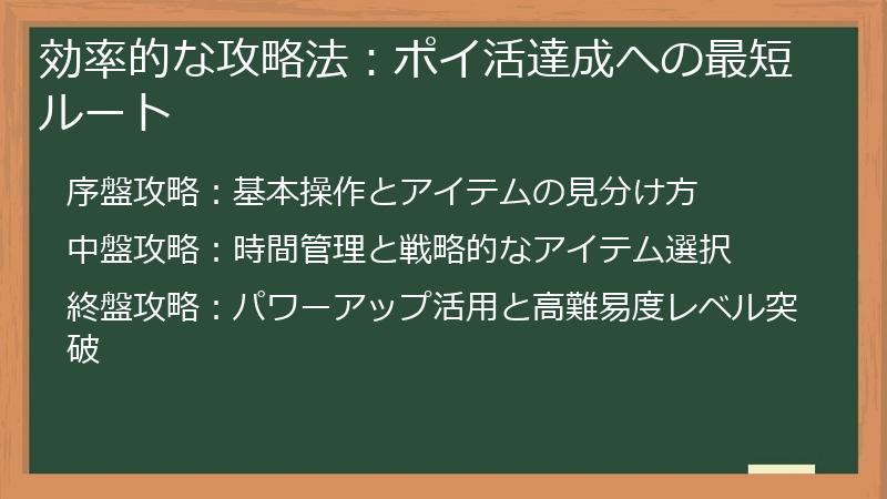 効率的な攻略法：ポイ活達成への最短ルート