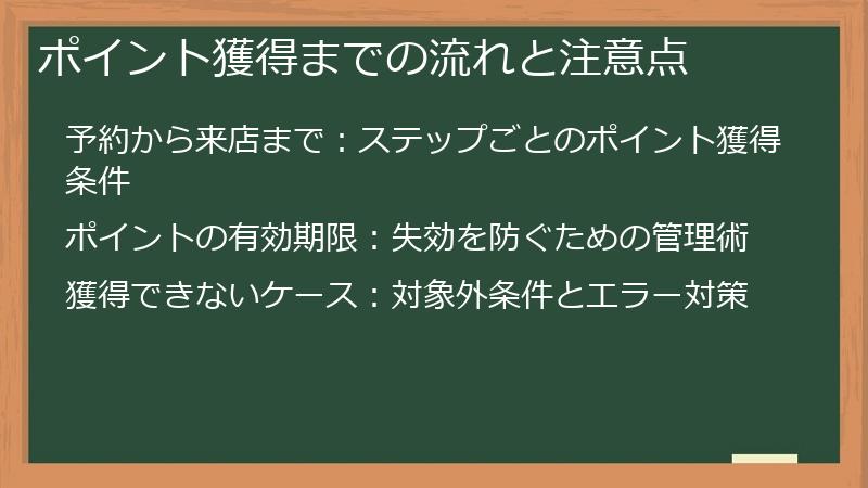 ポイント獲得までの流れと注意点