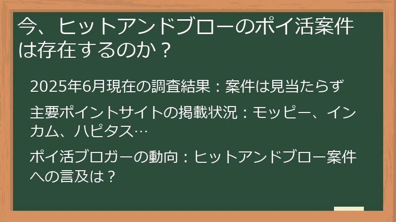 今、ヒットアンドブローのポイ活案件は存在するのか？