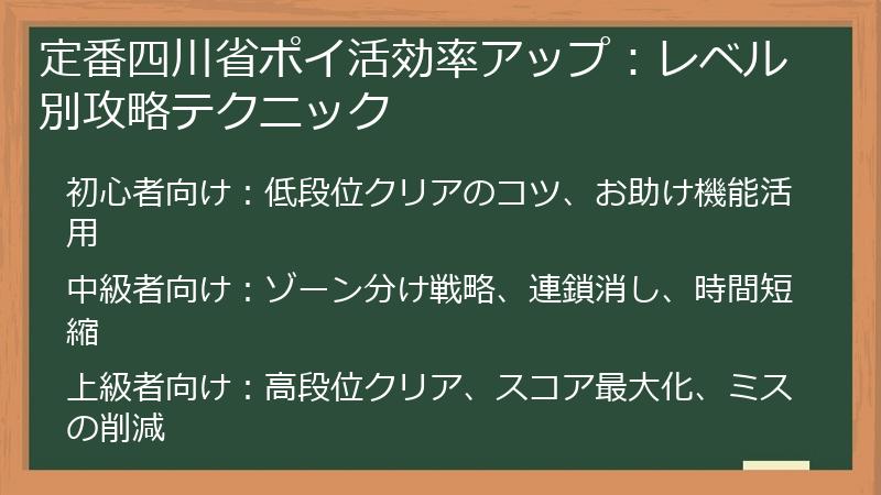 定番四川省ポイ活効率アップ：レベル別攻略テクニック