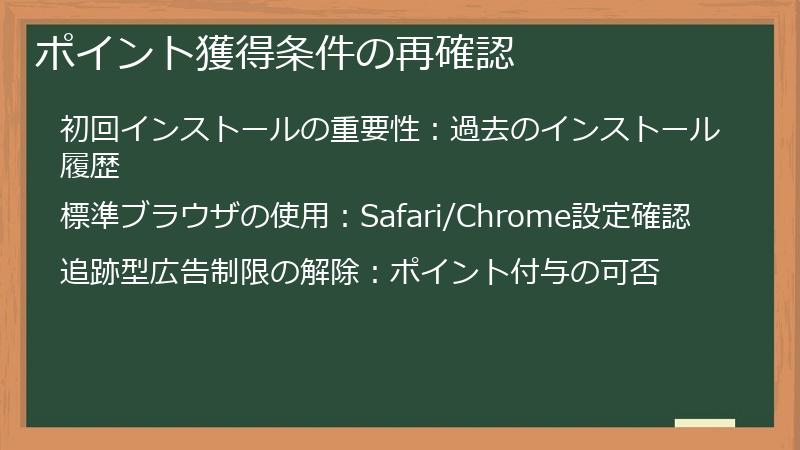 ポイント獲得条件の再確認