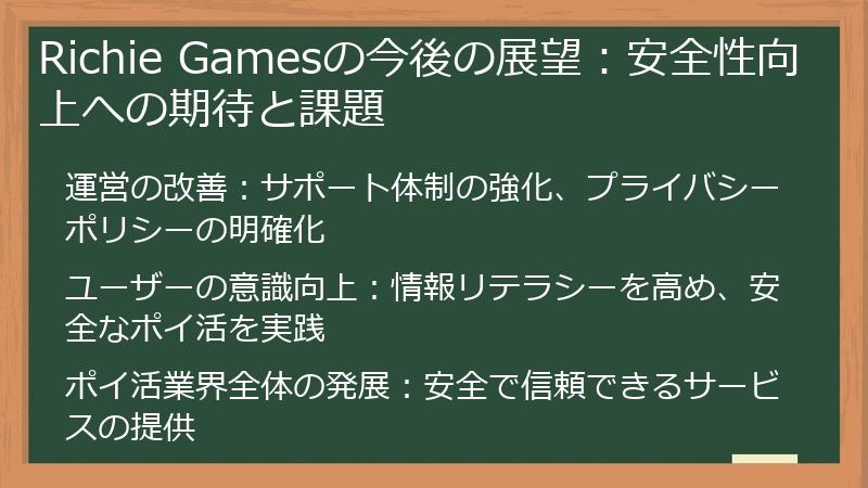 Richie Gamesの今後の展望：安全性向上への期待と課題