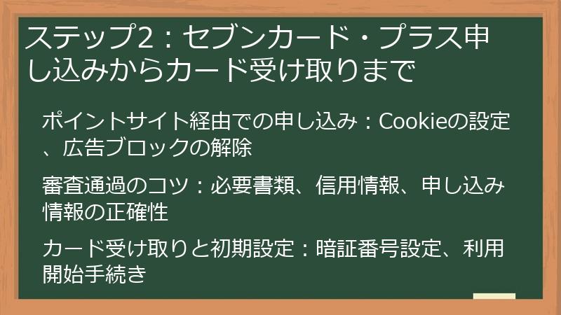 ステップ2：セブンカード・プラス申し込みからカード受け取りまで