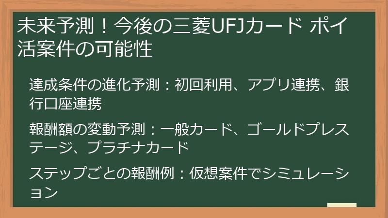 未来予測！今後の三菱UFJカード ポイ活案件の可能性
