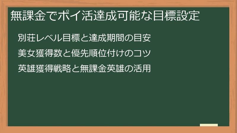 無課金でポイ活達成可能な目標設定