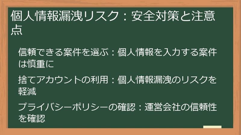 個人情報漏洩リスク:安全対策と注意点