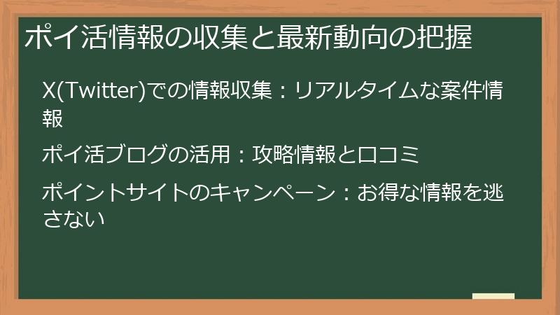 ポイ活情報の収集と最新動向の把握