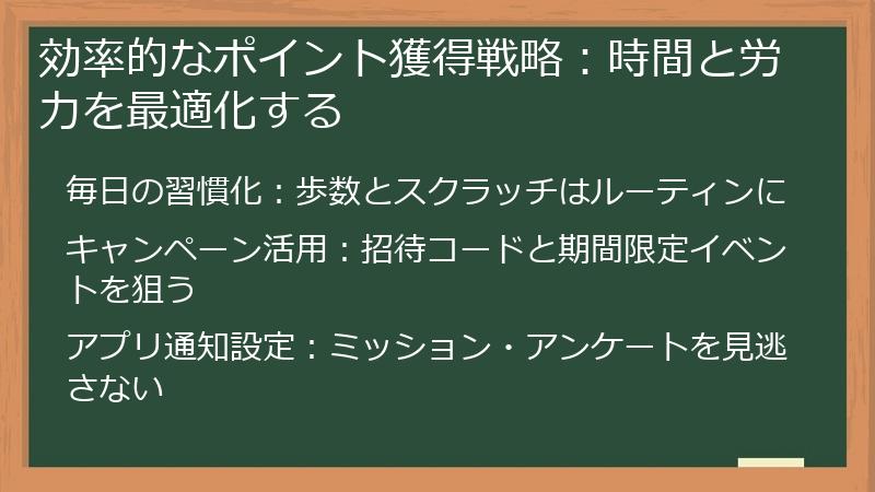 効率的なポイント獲得戦略：時間と労力を最適化する