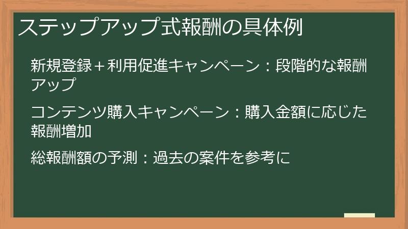 ステップアップ式報酬の具体例