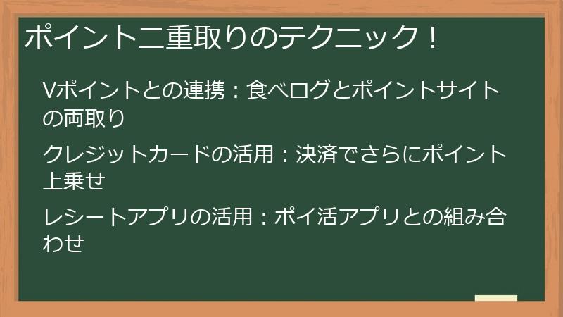ポイント二重取りのテクニック！