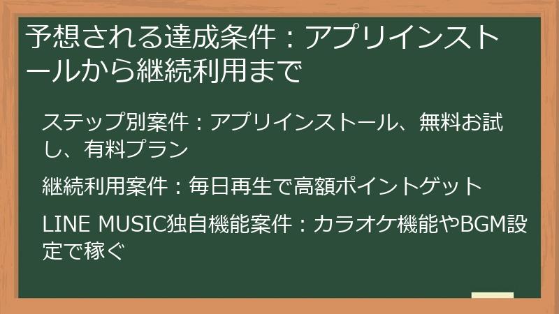 予想される達成条件：アプリインストールから継続利用まで