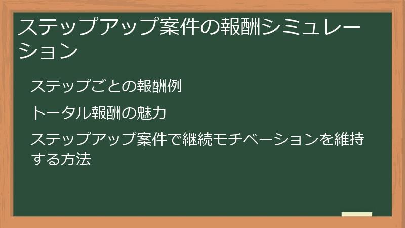 ステップアップ案件の報酬シミュレーション