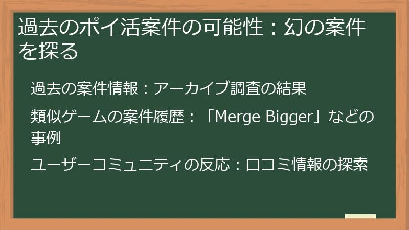 過去のポイ活案件の可能性：幻の案件を探る