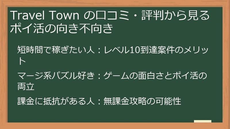 Travel Town の口コミ・評判から見るポイ活の向き不向き