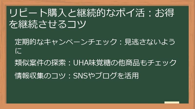 リピート購入と継続的なポイ活:お得を継続させるコツ