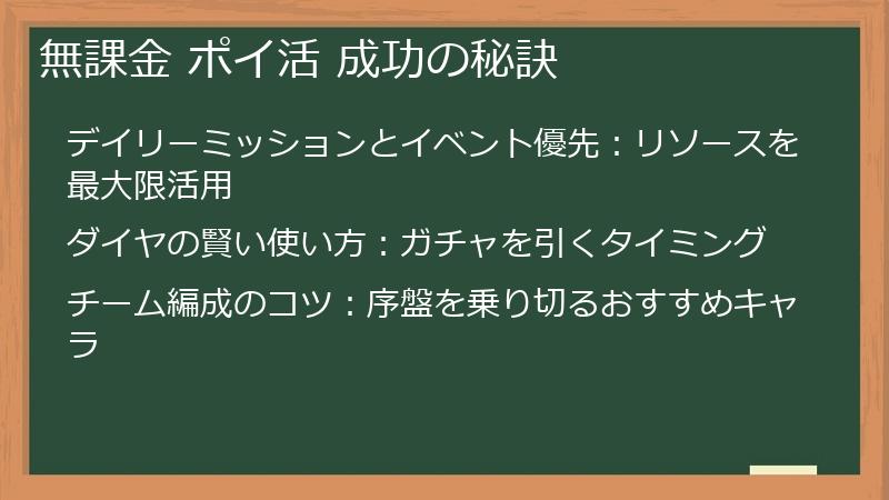 無課金 ポイ活 成功の秘訣