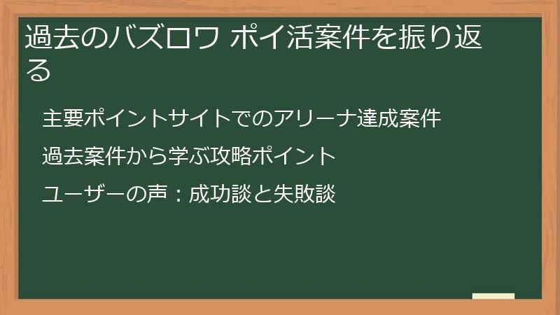 過去のバズロワ ポイ活案件を振り返る
