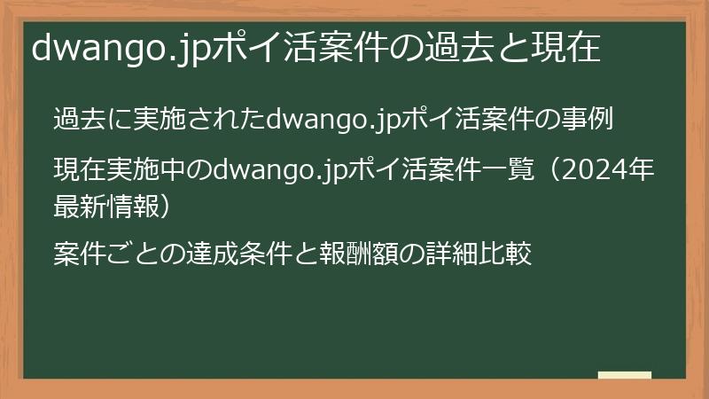 dwango.jpポイ活案件の過去と現在