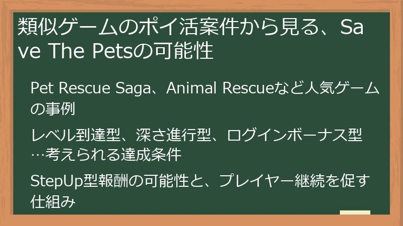 類似ゲームのポイ活案件から見る、Save The Petsの可能性