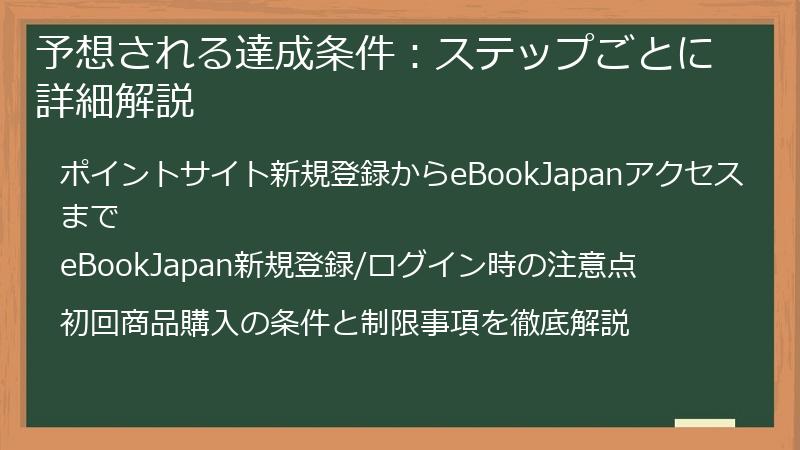 予想される達成条件：ステップごとに詳細解説