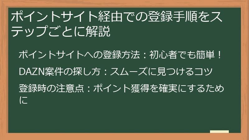 ポイントサイト経由での登録手順をステップごとに解説