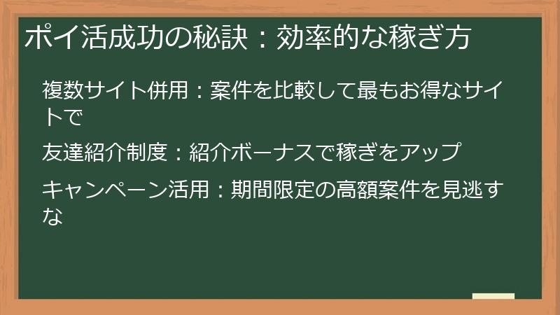 ポイ活成功の秘訣：効率的な稼ぎ方