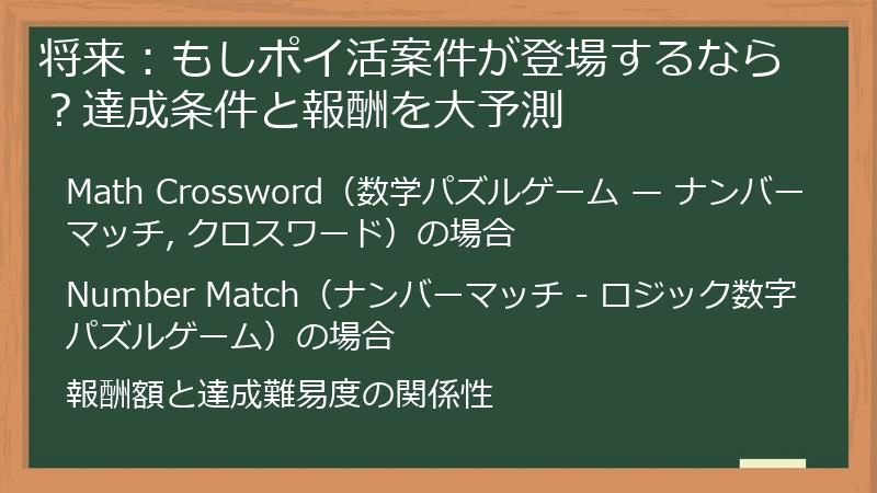 将来：もしポイ活案件が登場するなら？達成条件と報酬を大予測