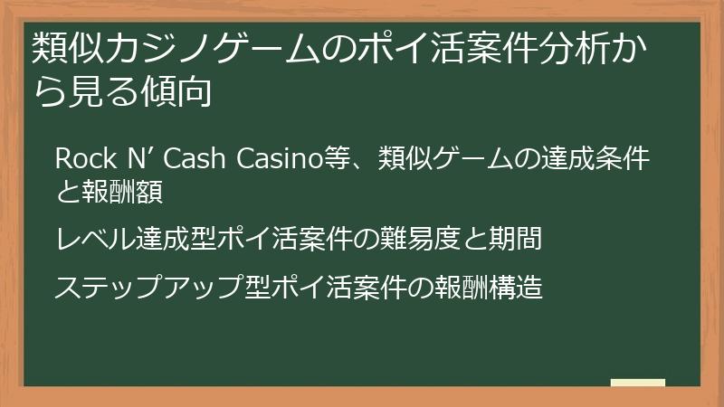 類似カジノゲームのポイ活案件分析から見る傾向