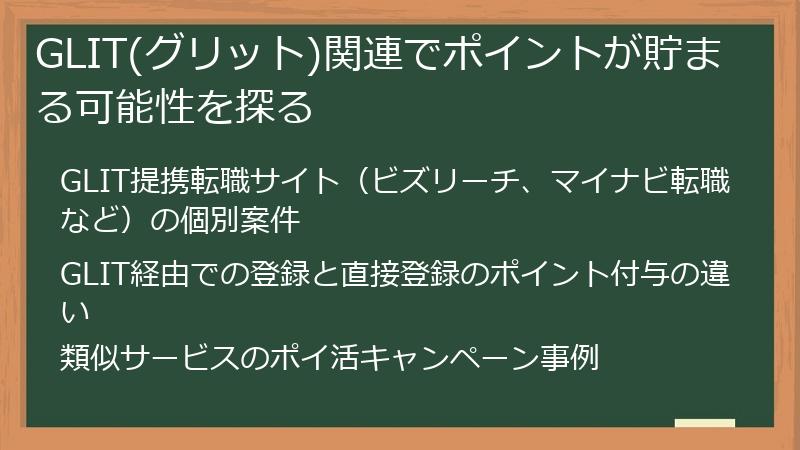 GLIT(グリット)関連でポイントが貯まる可能性を探る