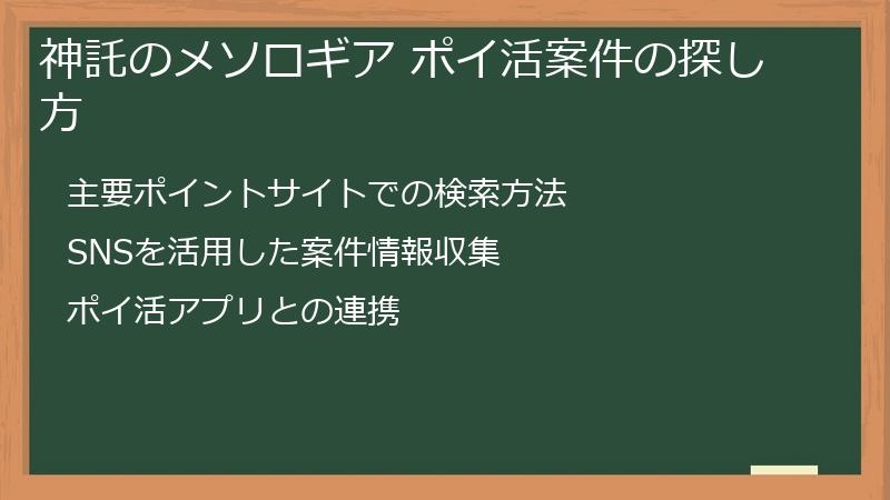 神託のメソロギア ポイ活案件の探し方