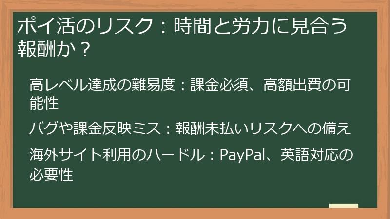 ポイ活のリスク:時間と労力に見合う報酬か?