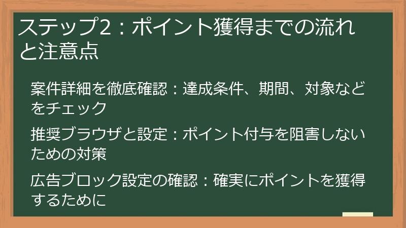 ステップ2：ポイント獲得までの流れと注意点
