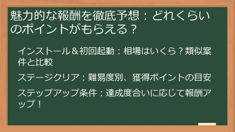 魅力的な報酬を徹底予想：どれくらいのポイントがもらえる？