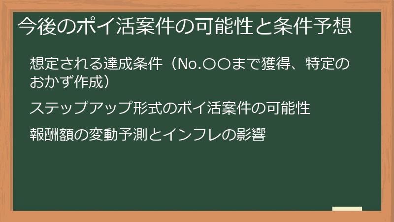 今後のポイ活案件の可能性と条件予想
