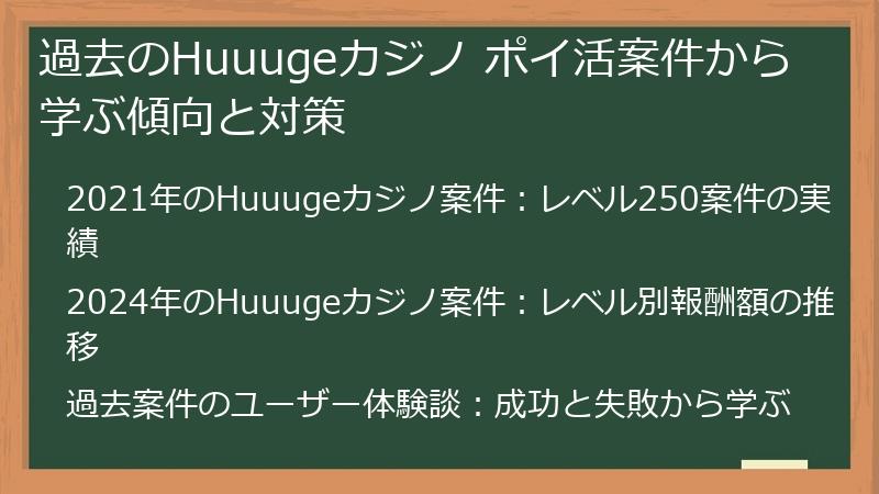 過去のHuuugeカジノ ポイ活案件から学ぶ傾向と対策