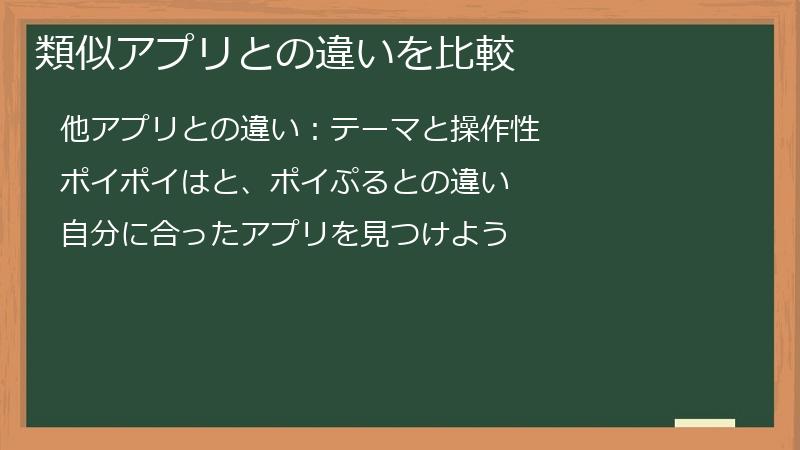 類似アプリとの違いを比較
