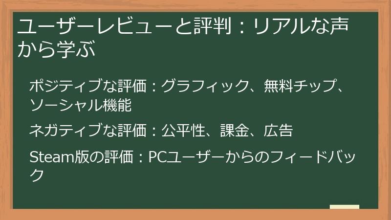 ユーザーレビューと評判：リアルな声から学ぶ