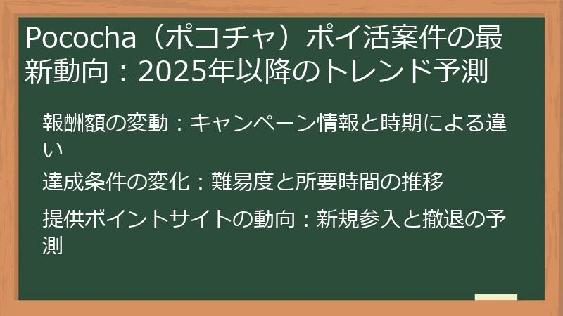 Pococha(ポコチャ)ポイ活案件の最新動向:2025年以降のトレンド予測