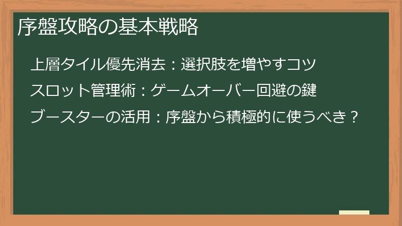 序盤攻略の基本戦略