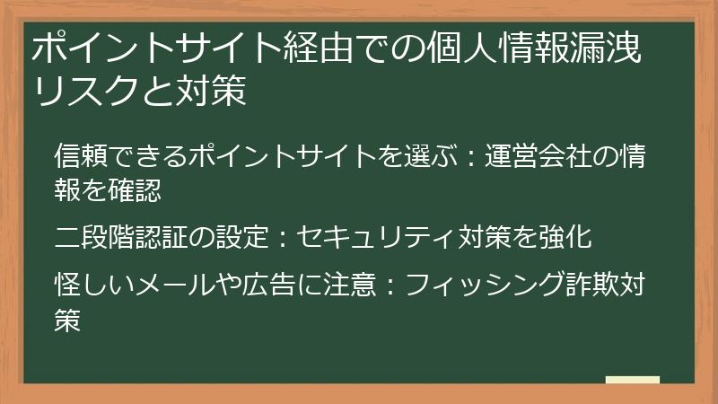 ポイントサイト経由での個人情報漏洩リスクと対策