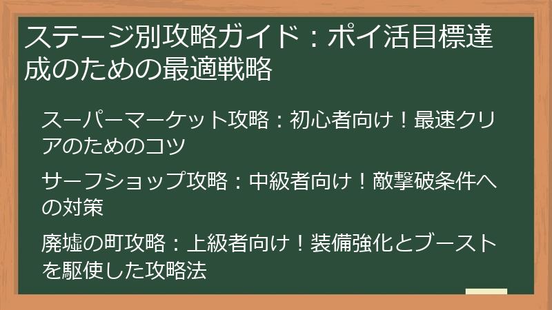 ステージ別攻略ガイド：ポイ活目標達成のための最適戦略