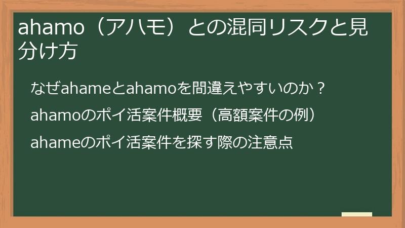 ahamo（アハモ）との混同リスクと見分け方
