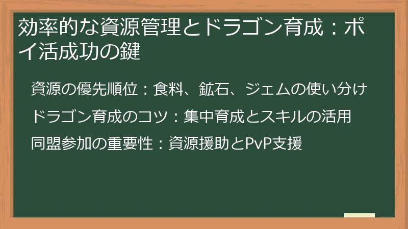 効率的な資源管理とドラゴン育成：ポイ活成功の鍵