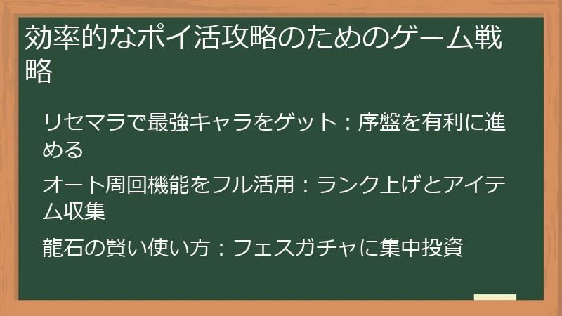 効率的なポイ活攻略のためのゲーム戦略