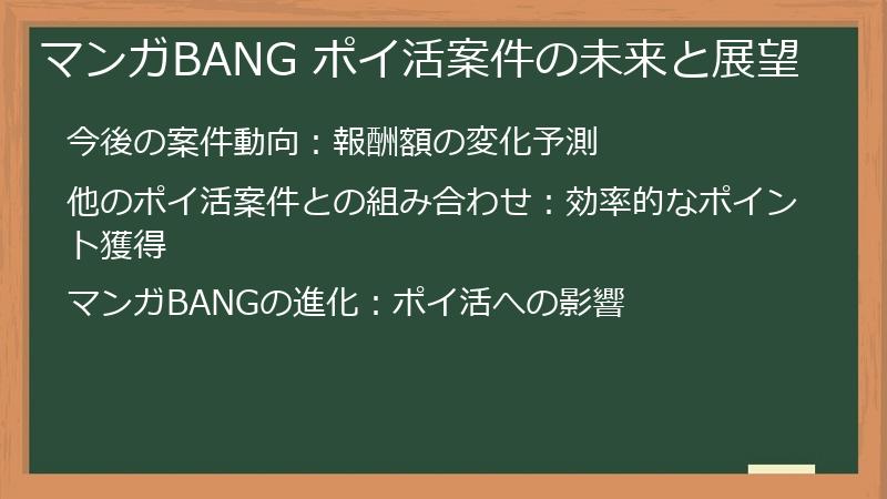 マンガBANG ポイ活案件の未来と展望