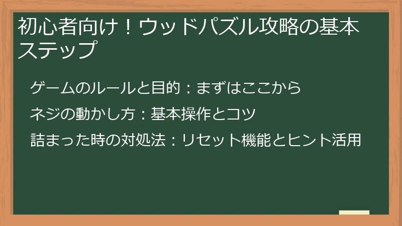 初心者向け！ウッドパズル攻略の基本ステップ
