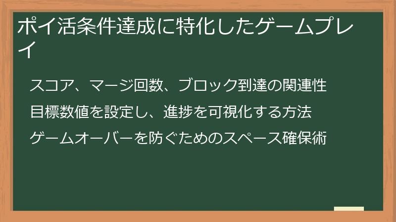 ポイ活条件達成に特化したゲームプレイ