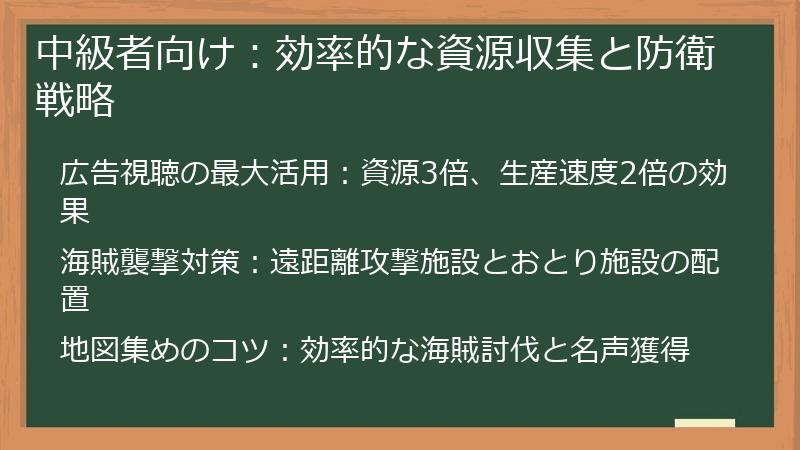 中級者向け：効率的な資源収集と防衛戦略