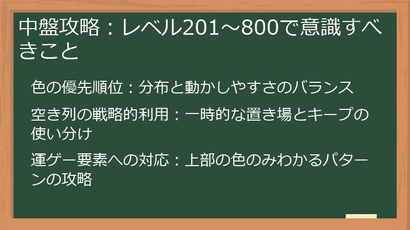 中盤攻略：レベル201～800で意識すべきこと