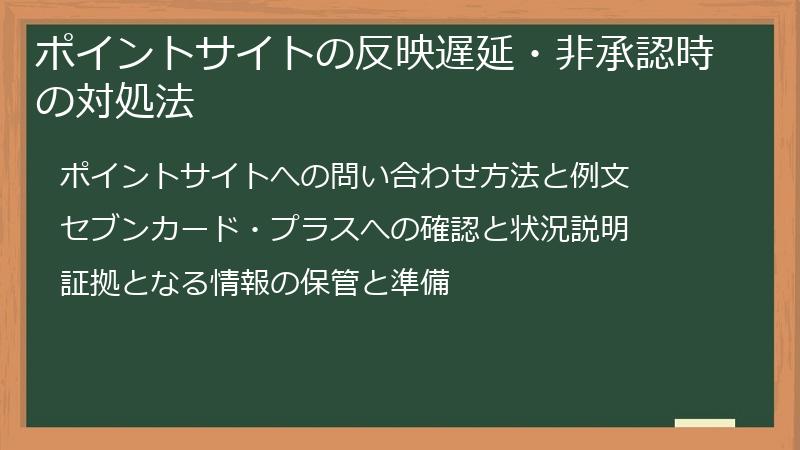 ポイントサイトの反映遅延・非承認時の対処法